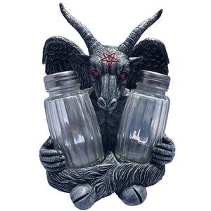 Baphomet Goat Head Salt and Pepper Shakers Satan Pentagram Kreepsville 666 New